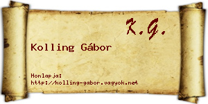 Kolling Gábor névjegykártya