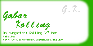 gabor kolling business card